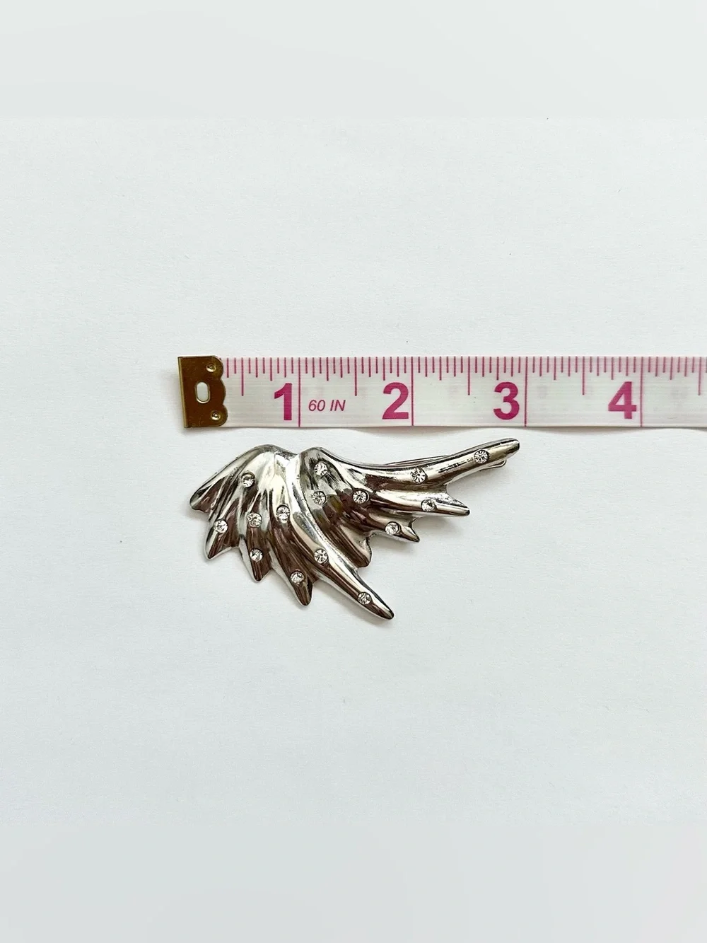 MOUNSER NY Silver Spill Rhinestone Crystal Barrette Hair Clip NWT